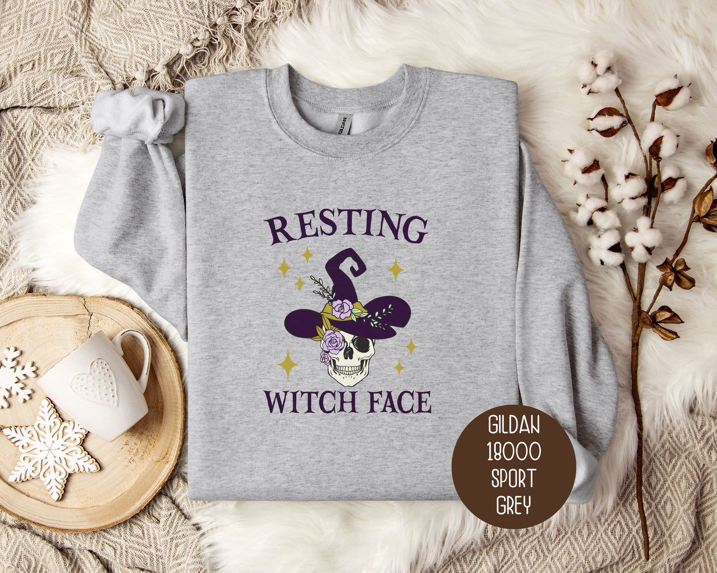 Resting Witch Face Halloween Sweatshirt