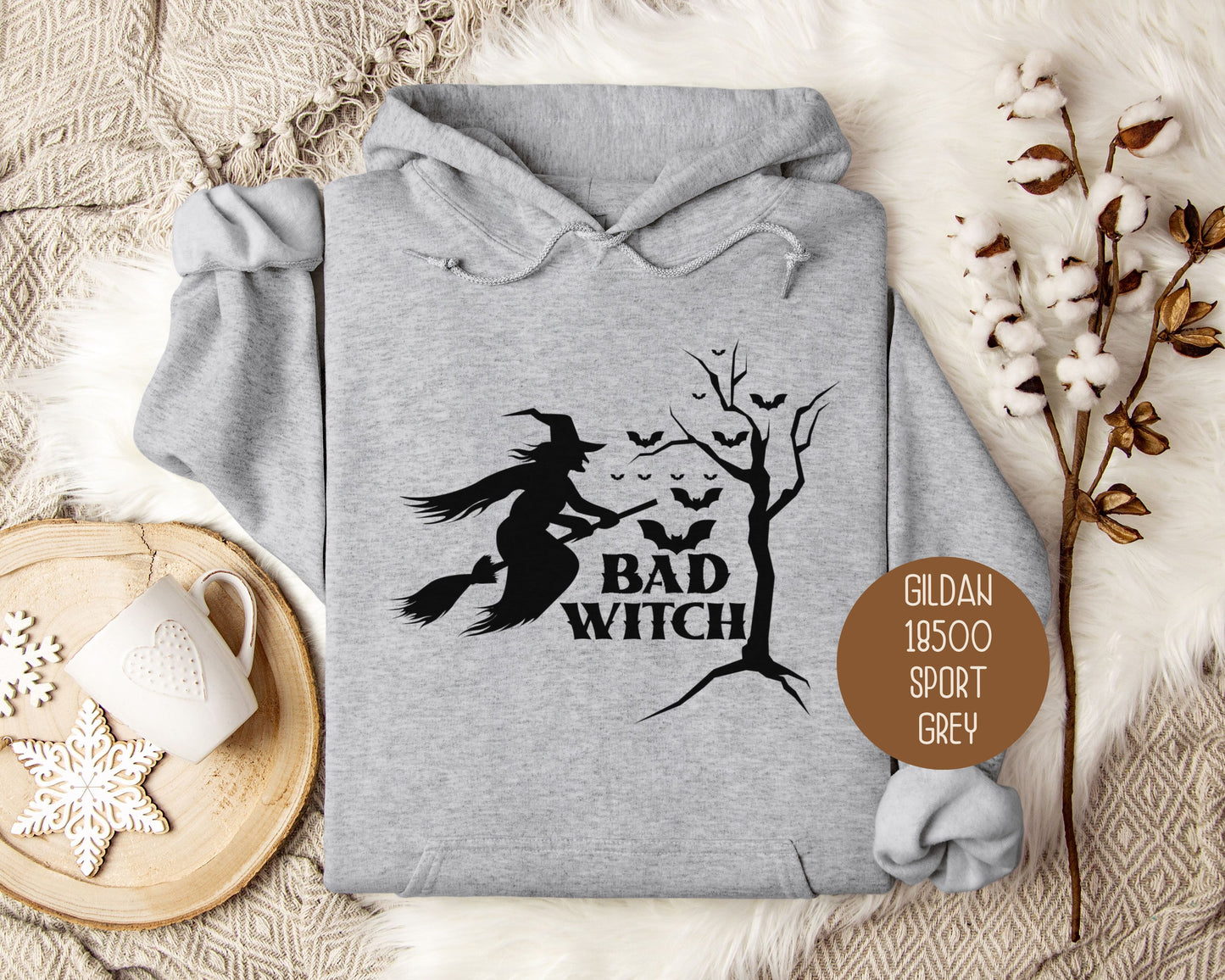 Bad Witch Halloween Bat Hoodie