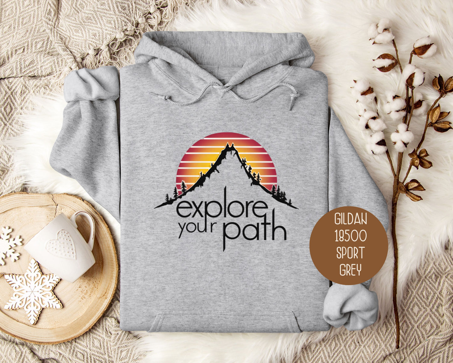 Explore Your Path Vintage Hiking Hoodie