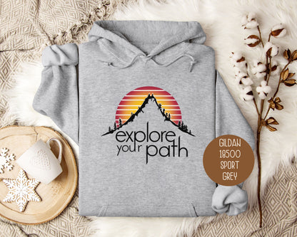 Explore Your Path Vintage Hiking Hoodie