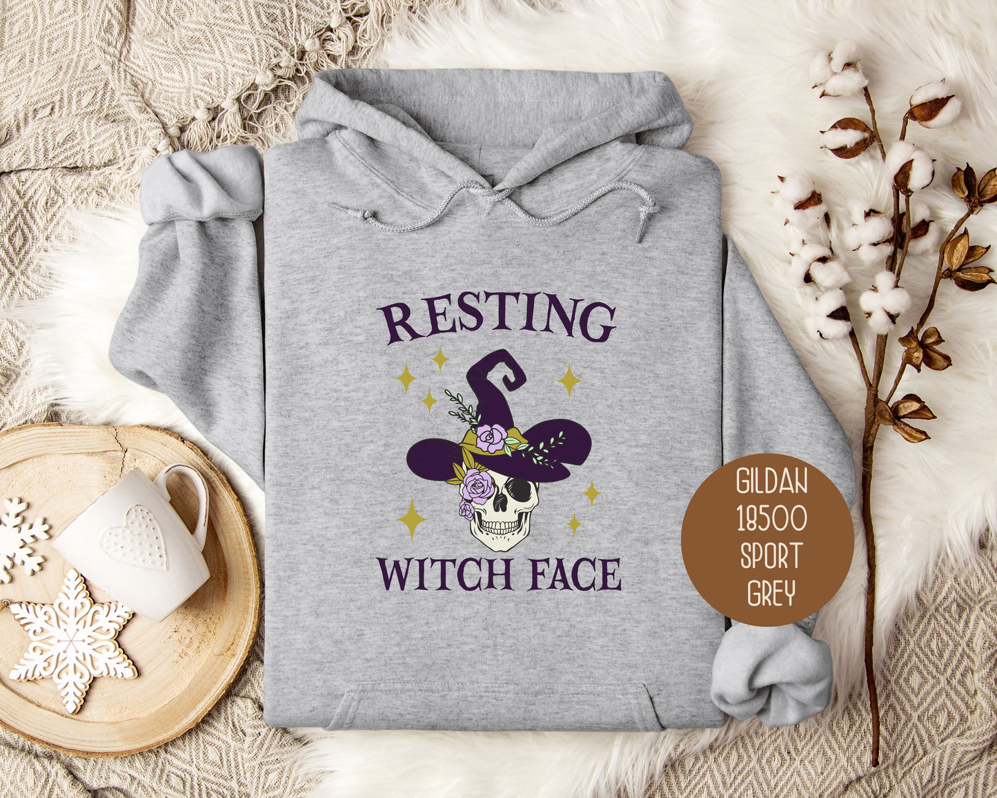 Resting Witch Face Halloween Hoodie