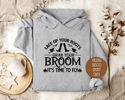 It's Time To  Fly Witches Broom Only Hoodie