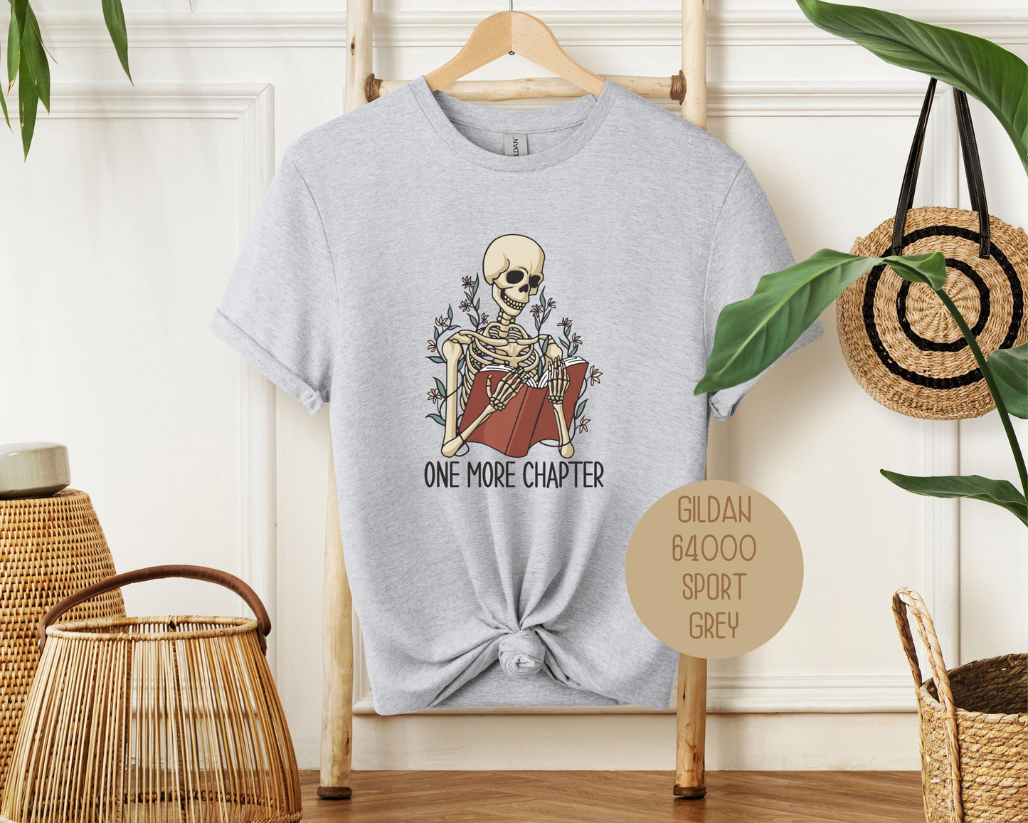 One More Chapter Skeleton Reading Shirt