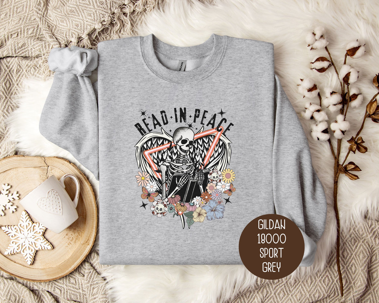 Read in Peace Tarot Card Skeleton Sweatshirt