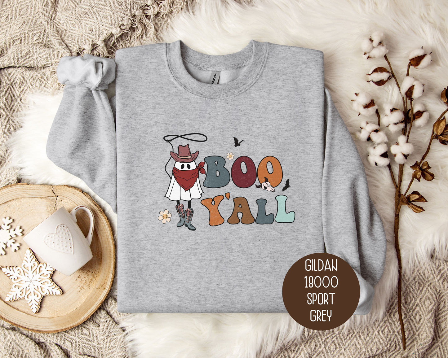 Boo Yall Ghost Cowboy Sweatshirt