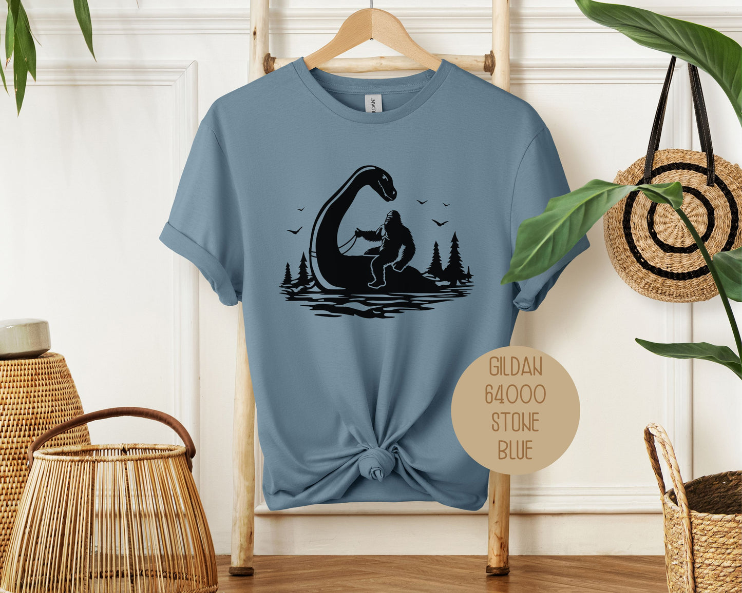 Bigfoot Riding Nessie Shirt