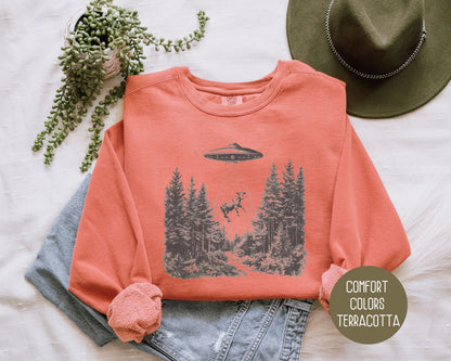 UFO Cow Abduction Comfort Colors Sweatshirt