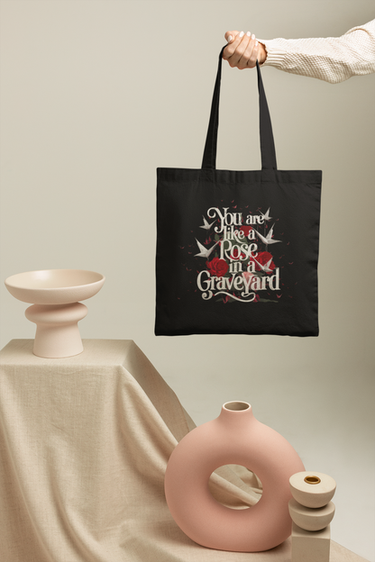 You Are Like a Rose in a Graveyard Dramione Canvas Tote Bag