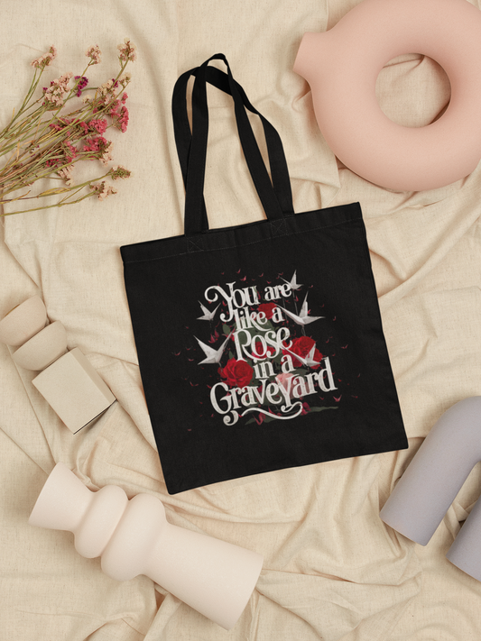 You Are Like a Rose in a Graveyard Dramione Canvas Tote Bag