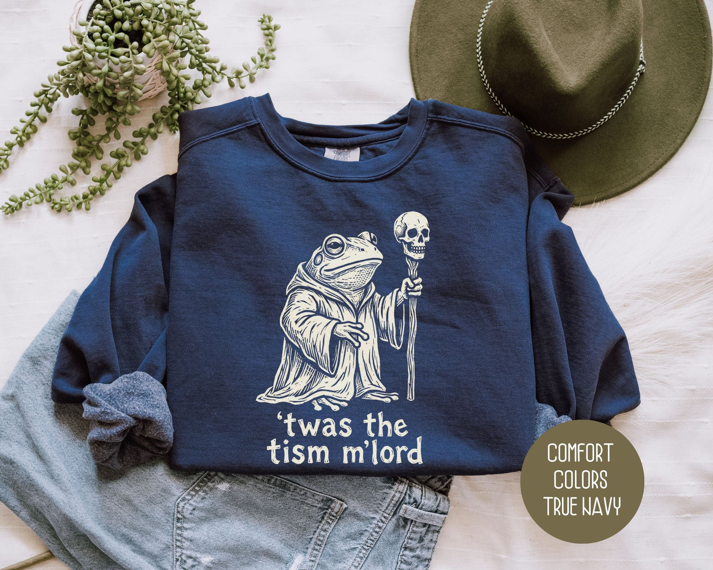 Twas the Tism M'Lord Autism Awareness Comfort Colors Sweatshirt Sweatshirt  Printify