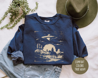 Cowboy Western UFO Comfort Colors Sweatshirt