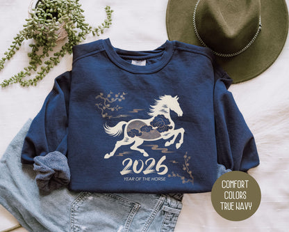 Chinese New Year 2026 Year of the Horse Comfort Colors Sweatshirt Sweatshirt  CreativeSpecialTs