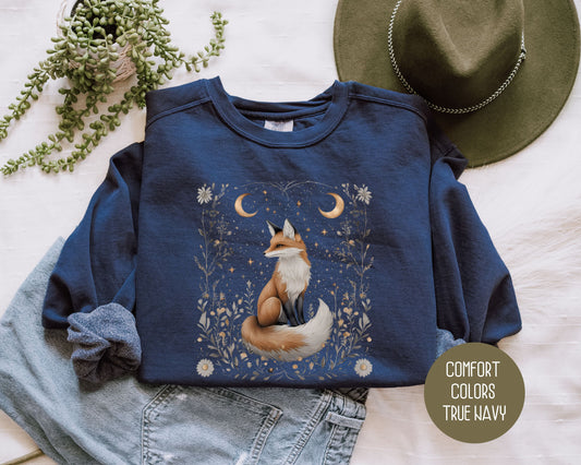 Celestial Cottagecore Fox Sweatshirt