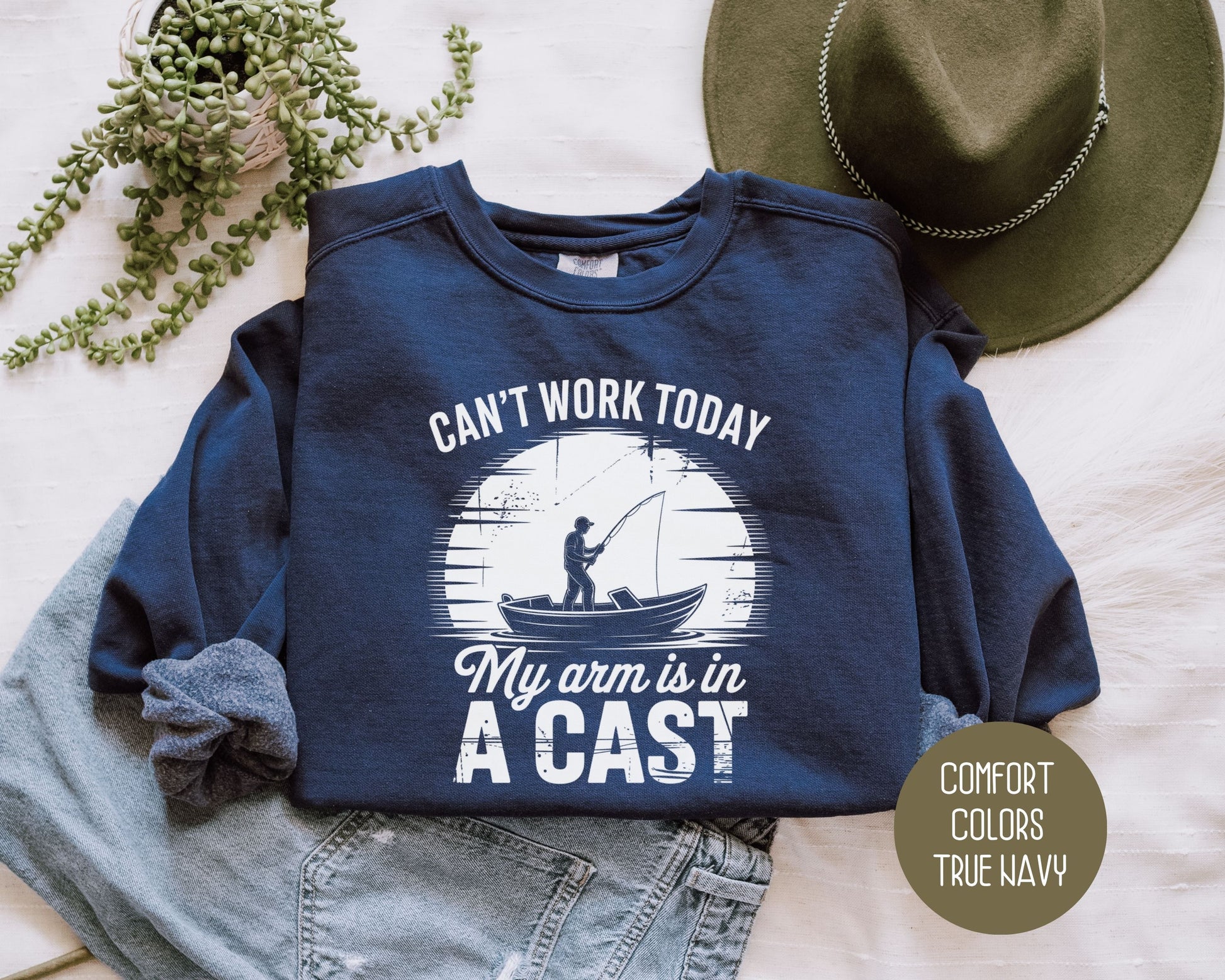 Can't Work Today My Arm Is In a Cast Comfort Colors Sweatshirt Sweatshirt  CreativeSpecialTs