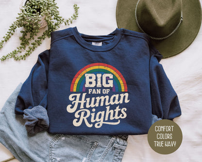 Big Fan of Human Rights Comfort Colors Sweatshirt