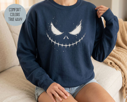 Halloween Scary Face Comfort Colors Sweatshirt Sweatshirt  CreativeSpecialTs