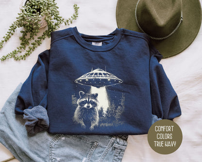 Raccoon UFO Comfort Colors Sweatshirt