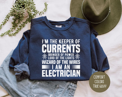 Wizard of the Wires I Am An Electrician Comfort Colors Sweatshirt Sweatshirt  CreativeSpecialTs