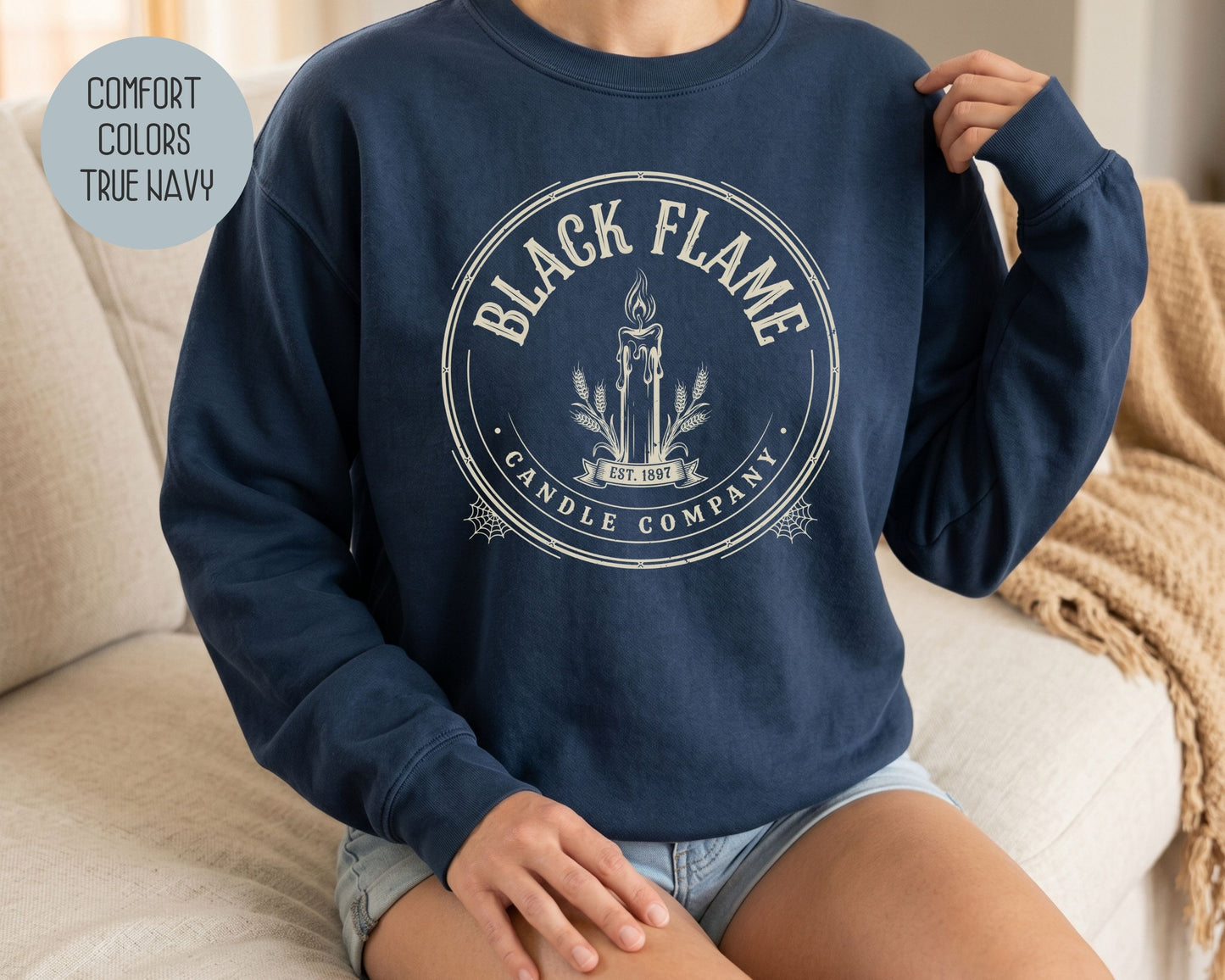 Black Flame Candle Company Comfort Colors Sweatshirt Sweatshirt  CreativeSpecialTs