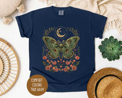 Bohemian Moon Phase Mystic Moth Shirt