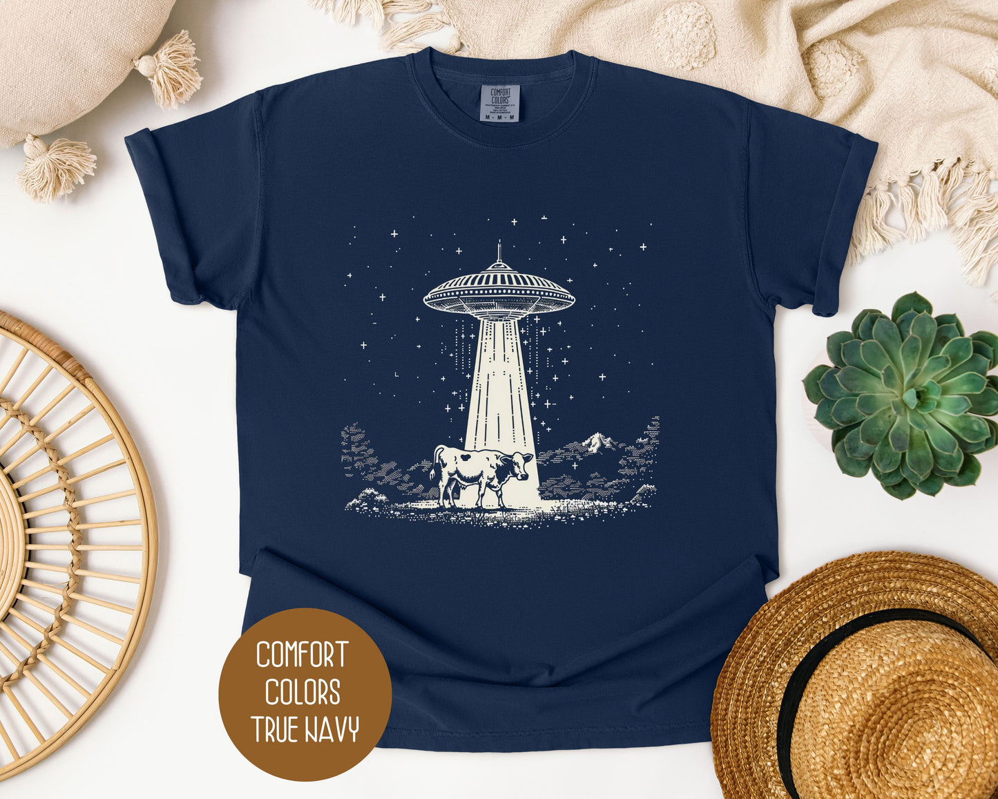 Cow UFO Abduction Comfort Colors Shirt