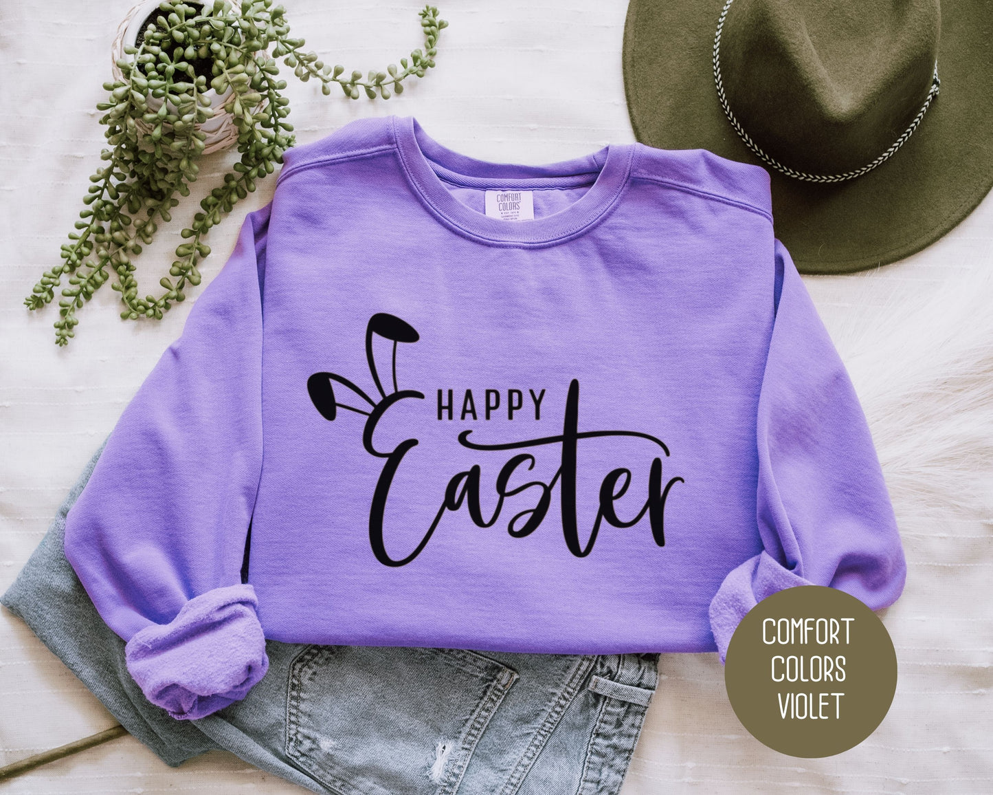 Happy Easter Bunny Comfort Colors Sweatshirt