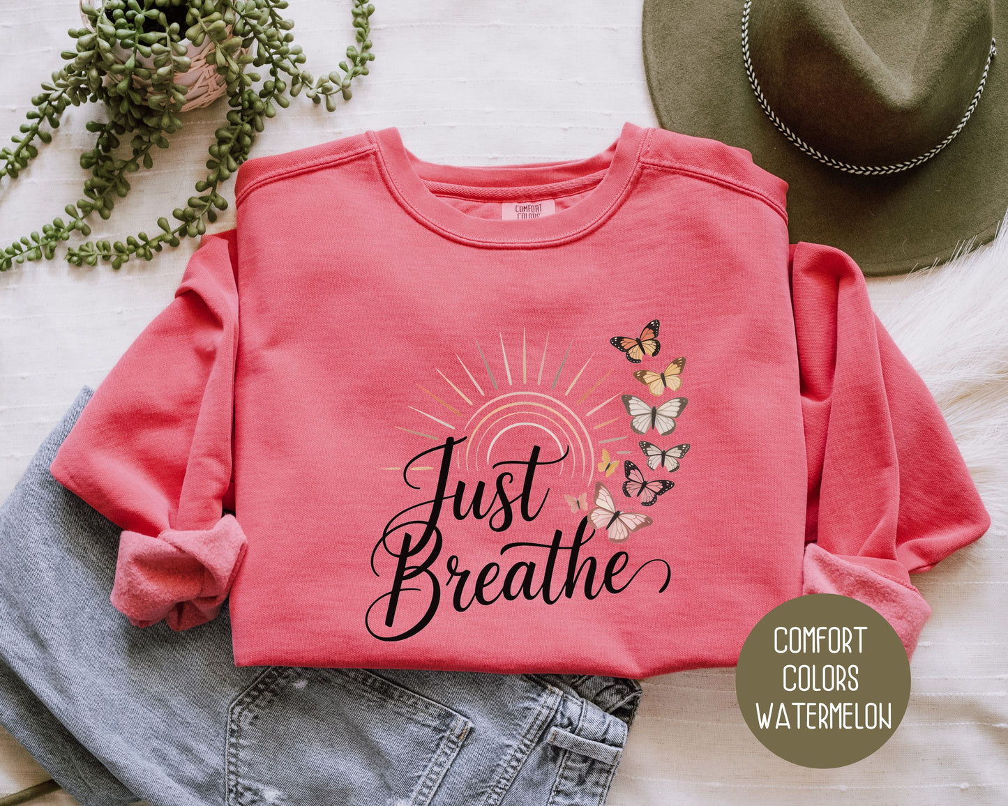 Just Breathe Comfort Colors Sweatshirt
