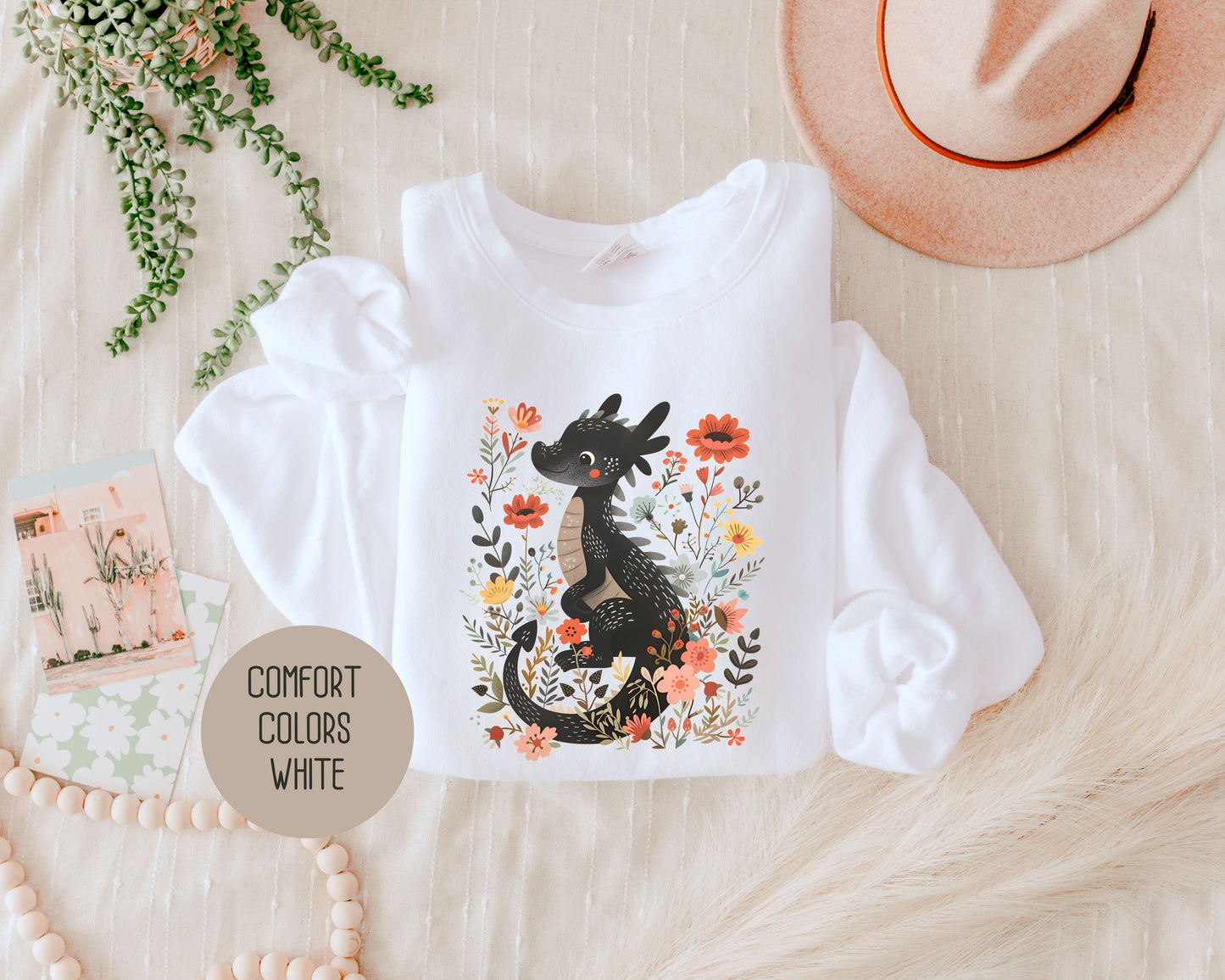 Floral Dragon Comfort Colors Sweatshirt