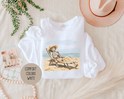 Skeleton Beach Life Comfort Colors Sweatshirt