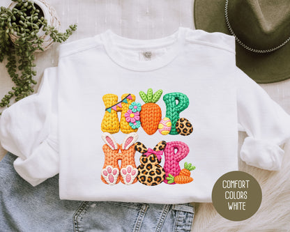Hip Hop Faux Yarn Easter Comfort Colors Sweatshirt Sweatshirt  CreativeSpecialTs