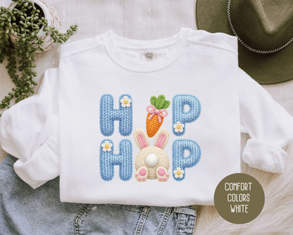 Hip Hop Faux Yarn Easter Comfort Colors Sweatshirt