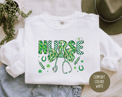 Nurse St. Patrick's Day Comfort Colors Sweatshirt Sweatshirt CreativeSpecialTs