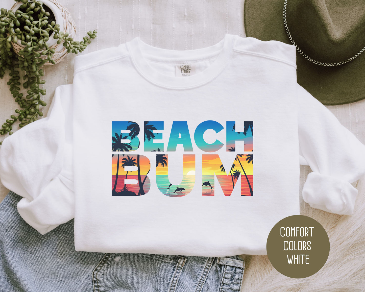 Beach Bum Comfort Colors Sweatshirt Sweatshirt  CreativeSpecialTs