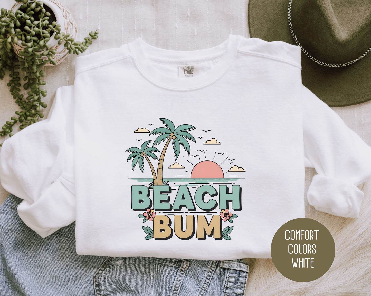 Beach Bum Comfort Colors Sweatshirt Sweatshirt  CreativeSpecialTs