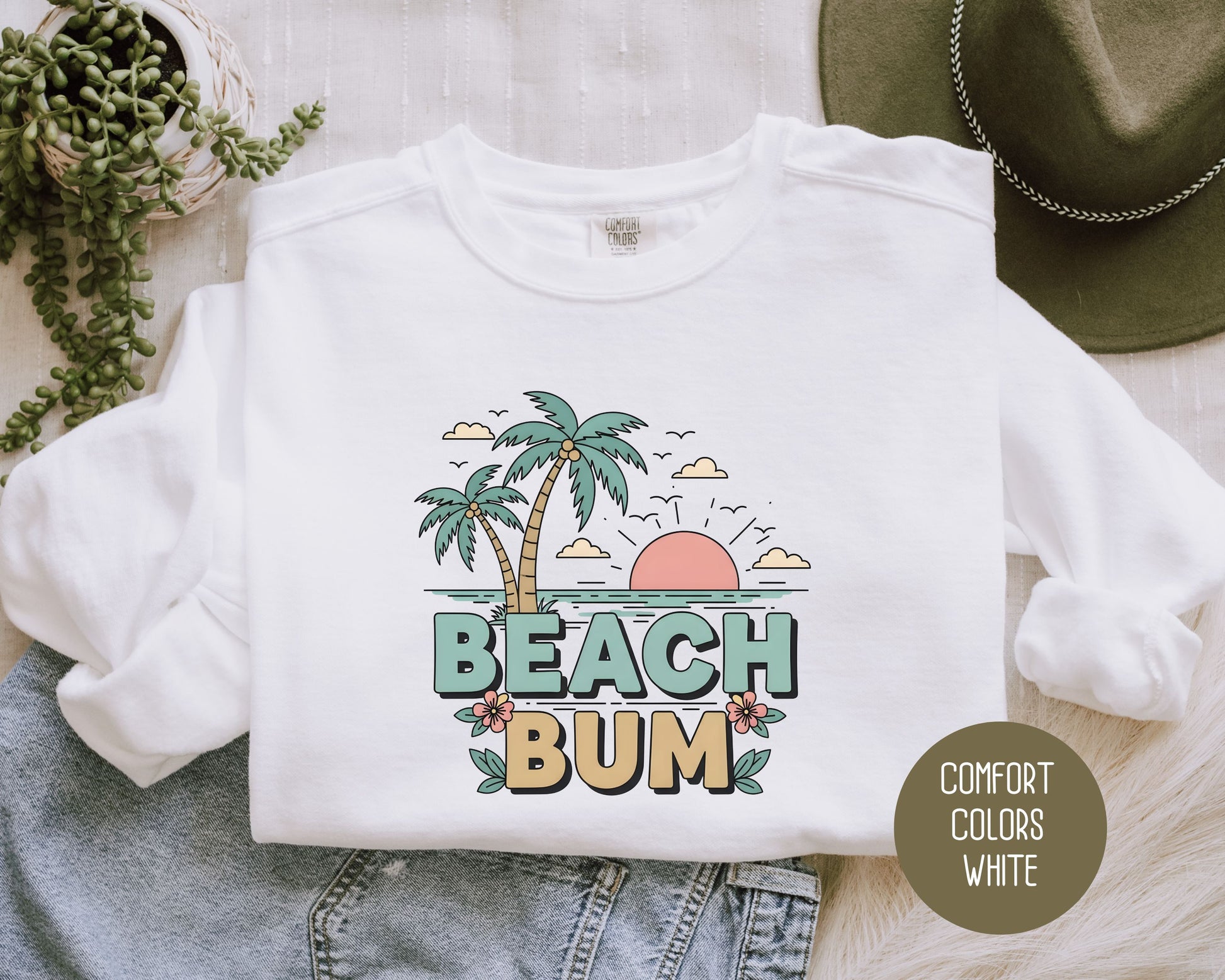Beach Bum Comfort Colors Sweatshirt Sweatshirt  CreativeSpecialTs
