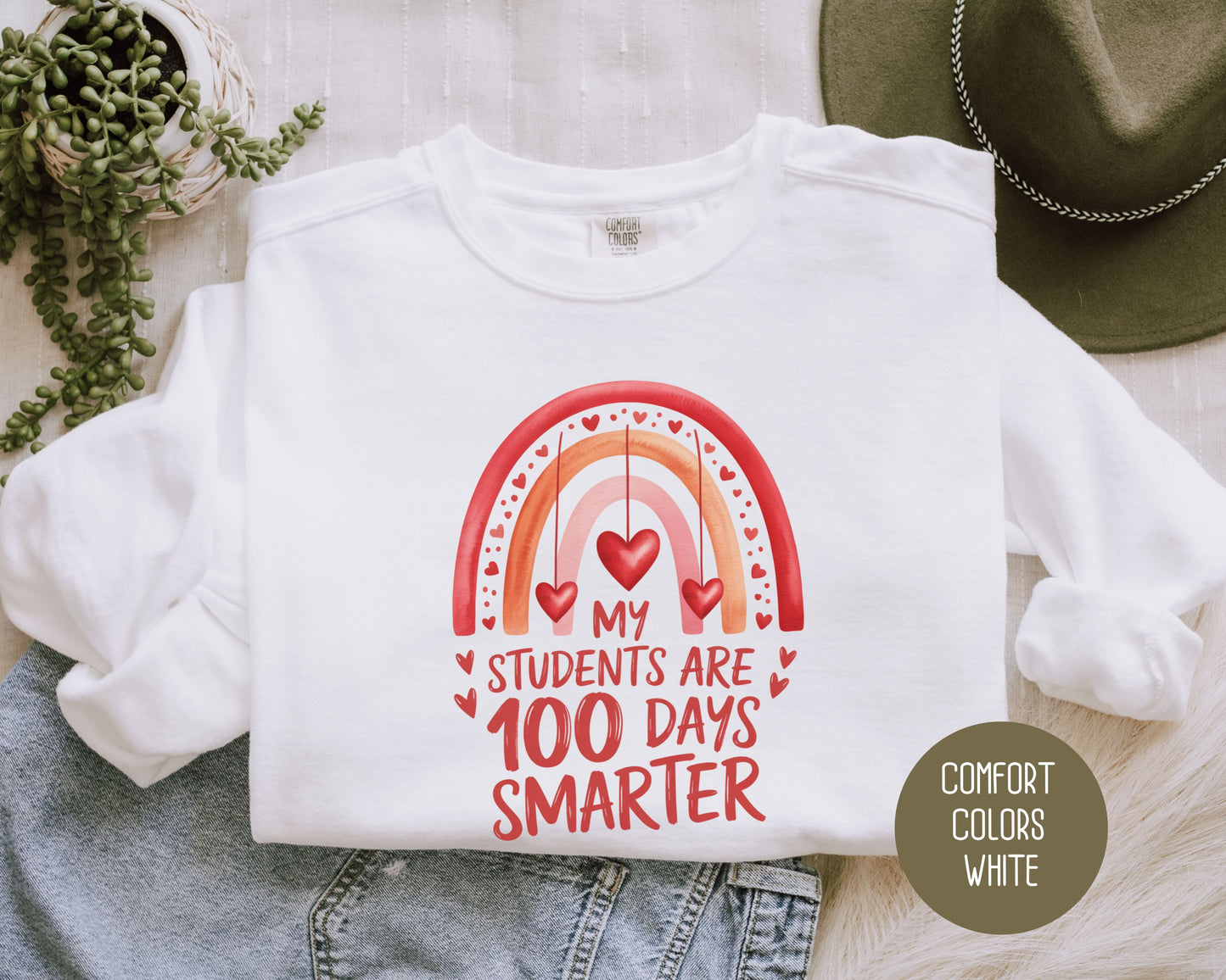 My Students are 100 Days Smarter Comfort Colors Sweatshirt Sweatshirt CreativeSpecialTs