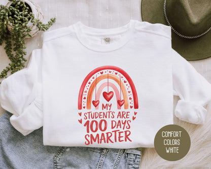 My Students are 100 Days Smarter Comfort Colors Sweatshirt Sweatshirt CreativeSpecialTs