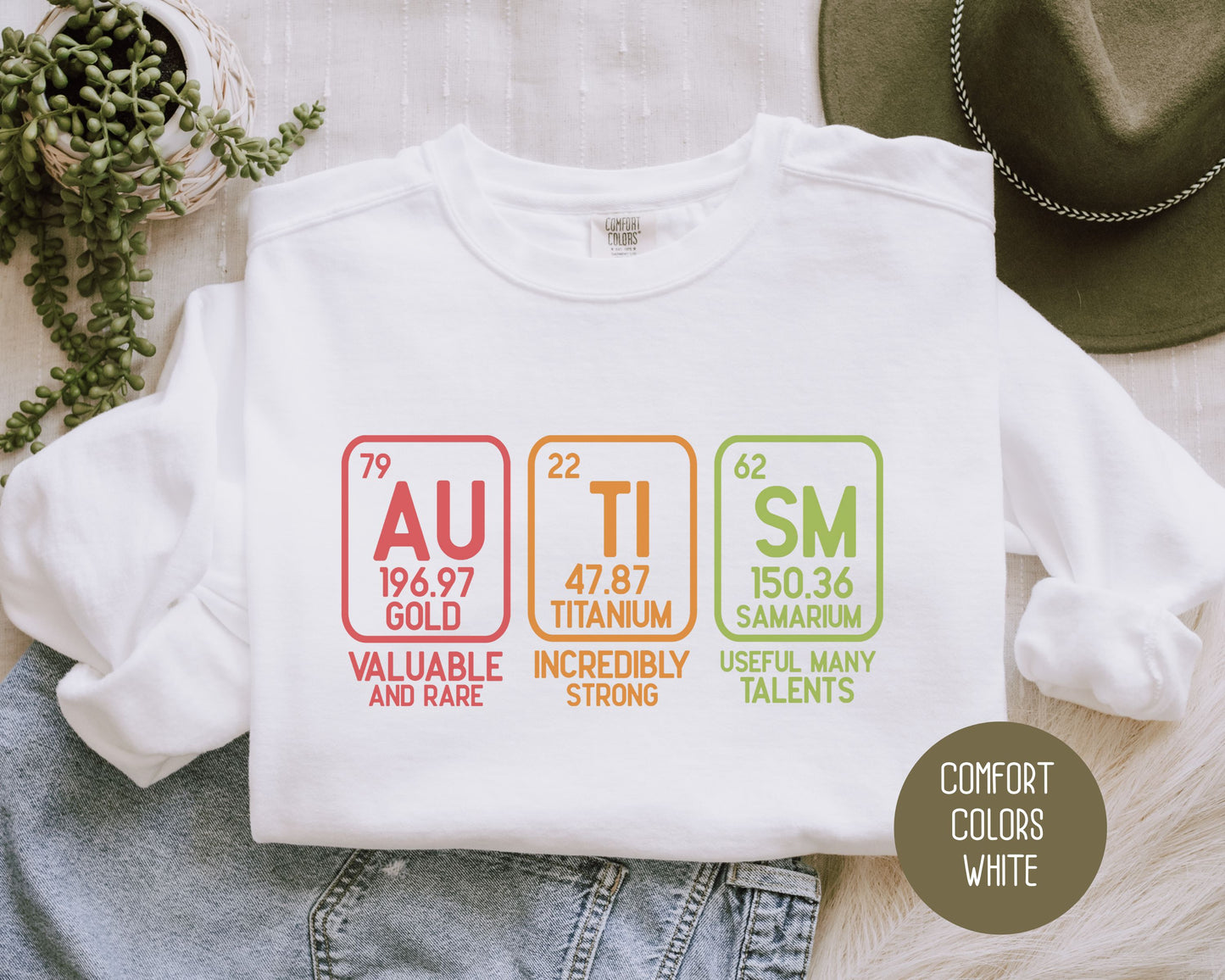 Autism Periodic Table Awareness Comfort Colors Sweatshirt