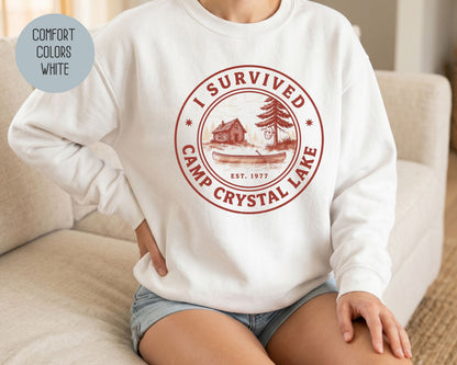 I Survived Camp Crystal Lake Comfort Colors Sweatshirt Sweatshirt  CreativeSpecialTs