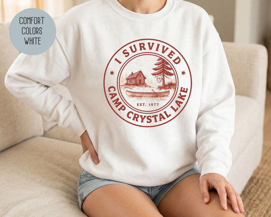 I Survived Camp Crystal Lake Comfort Colors Sweatshirt Sweatshirt  CreativeSpecialTs