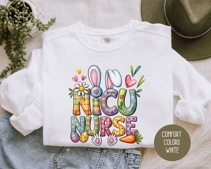 NICU Easter Nurse Comfort Colors Sweatshirt Sweatshirt  CreativeSpecialTs