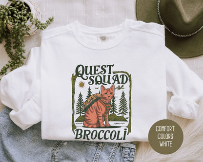 Quest Squad Broccoli the Fierce Comfort Colors Sweatshirt Sweatshirt  CreativeSpecialTs