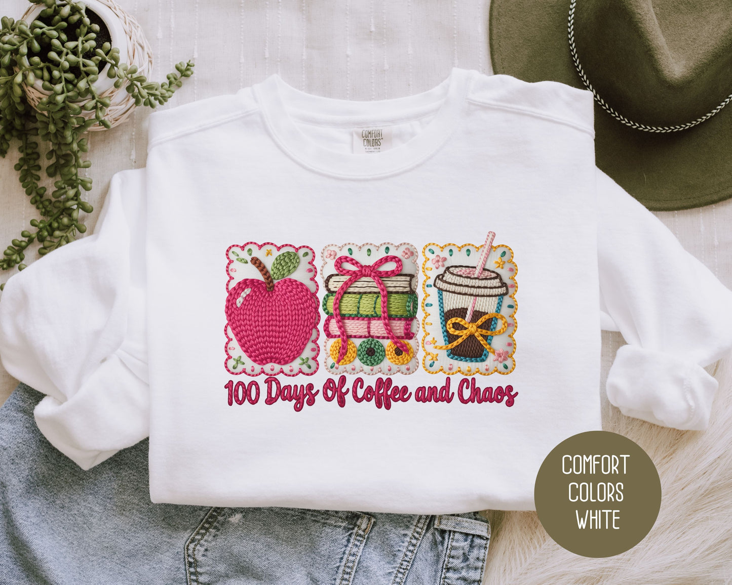 100 Days Of Coffee & Chaos Comfort Colors Sweatshirt