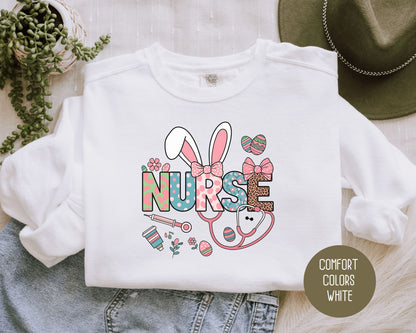 Easter Nurse Comfort Colors Sweatshirt - CreativeSpecialTs