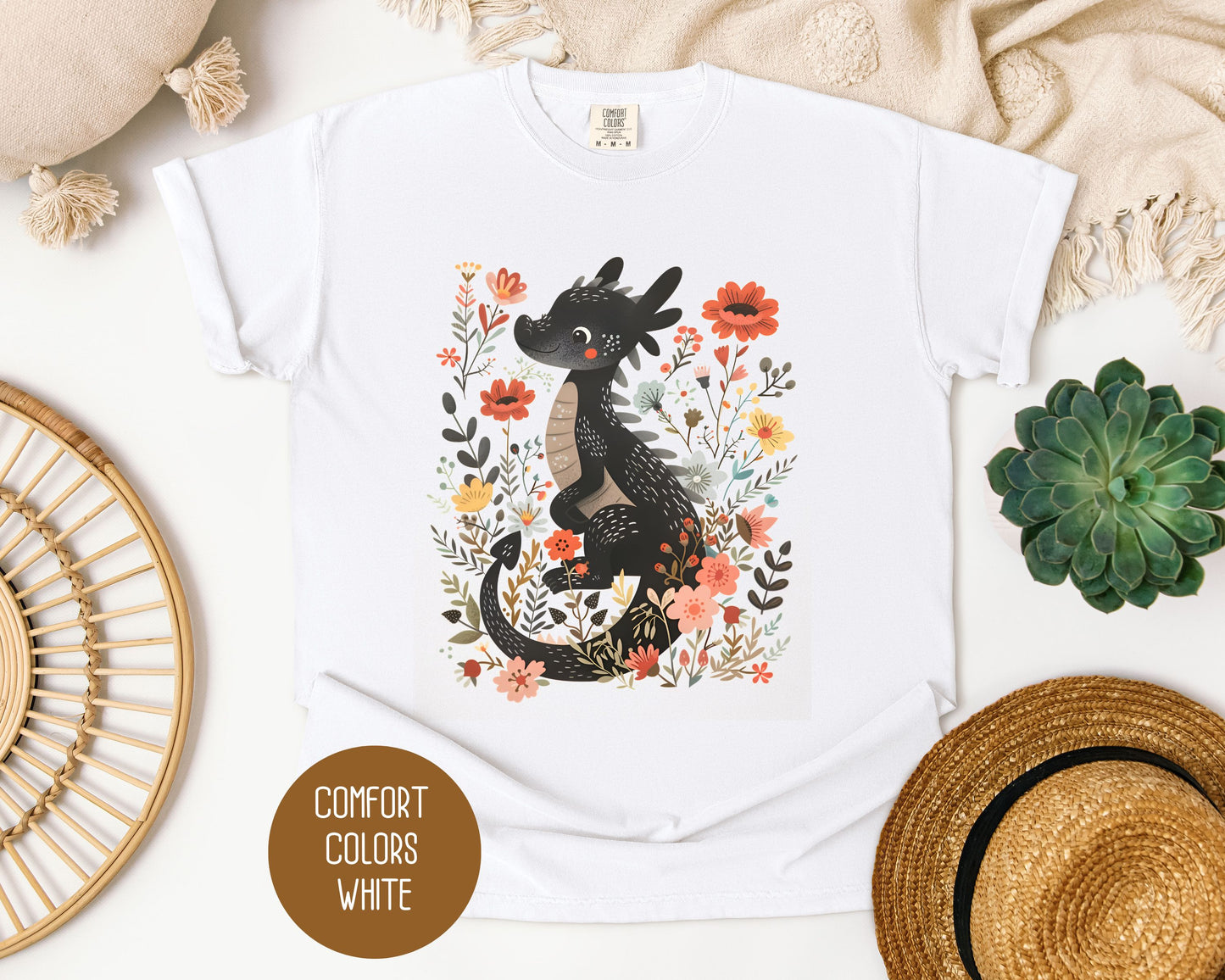 Floral Dragon Comfort Colors Shirt