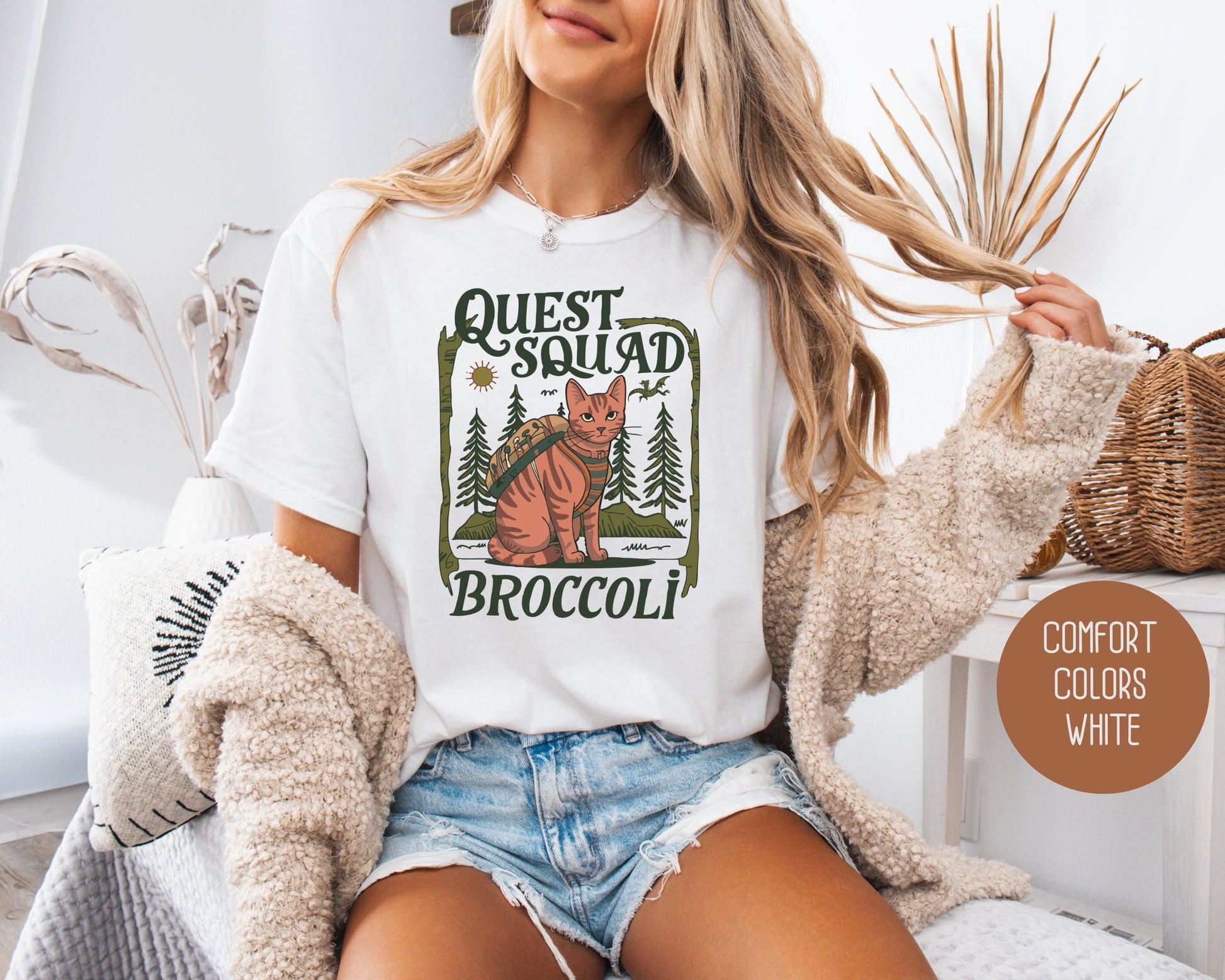 Quest Squad Broccoli the Fierce Comfort Colors Shirt T-Shirt  CreativeSpecialTs