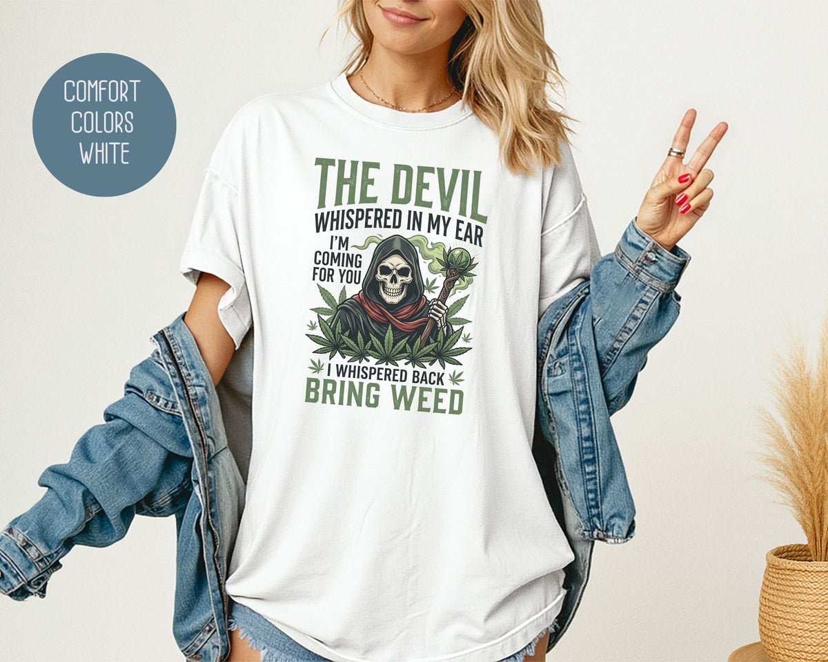Devil Reaper Weed Comfort Colors Shirt T-Shirt  CreativeSpecialTs