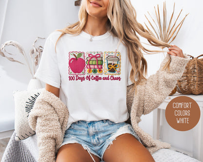 100 Days Of Coffee & Chaos Comfort Colors Shirt