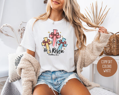 He Is Risen Easter Comfort Colors Shirt