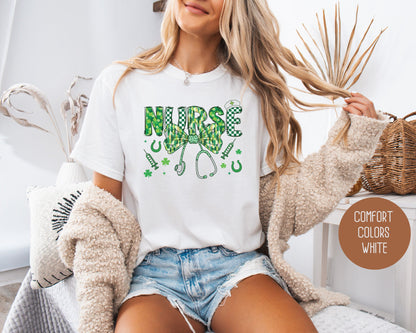 Nurse St. Patrick's Day Comfort Colors Shirt T-Shirt CreativeSpecialTs
